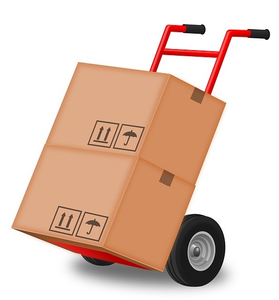 Hand Truck with Boxes